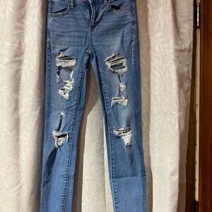 American Eagle Outfitters Ripped Blue Jeggings